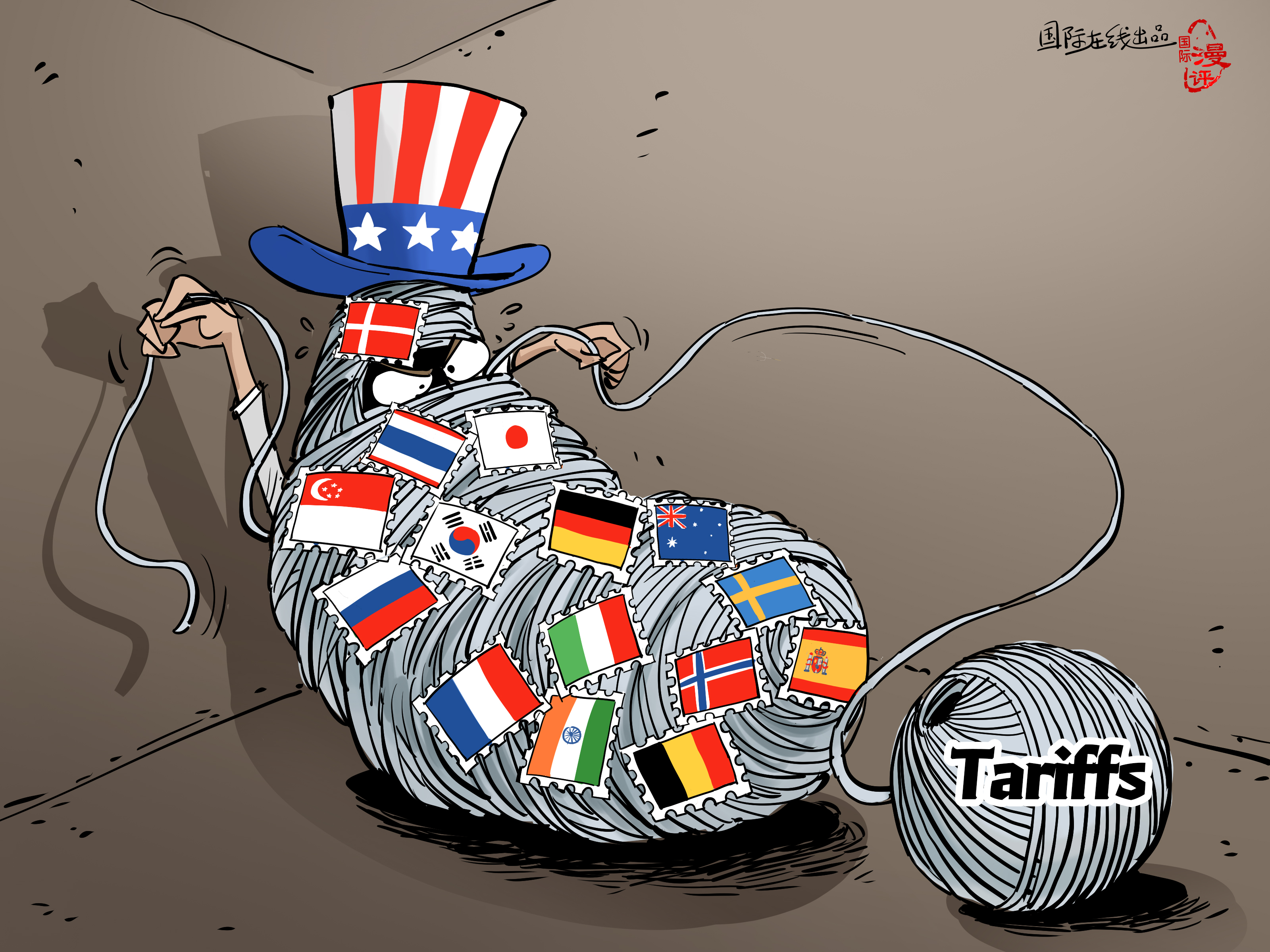【Editorial Cartoon】Cocooning Itself_fororder_英语