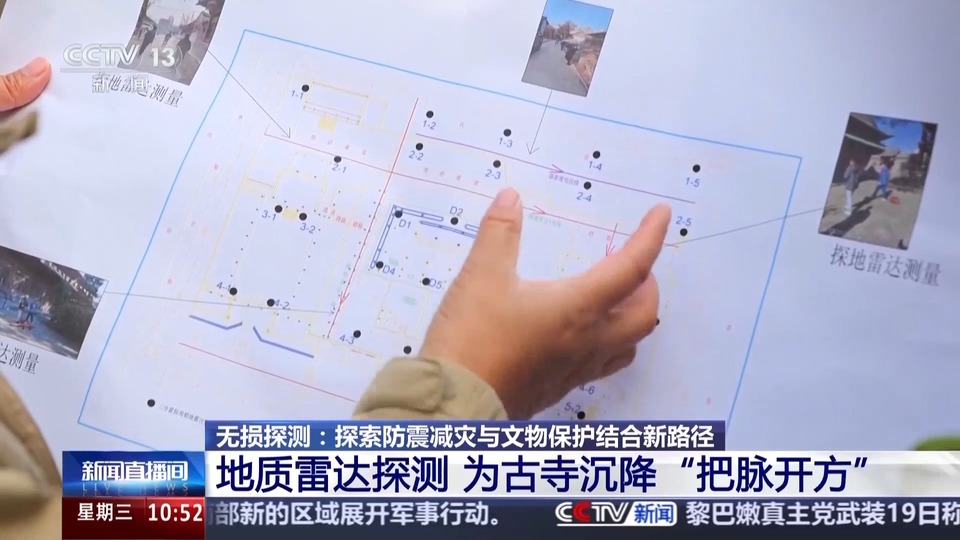 微米级震动监测 新技术为古寺沉降“把脉开方”