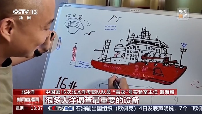 视频丨科考队员在北冰洋共创了一幅画，装满极地记忆