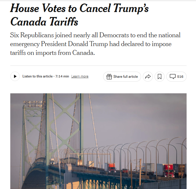 闪评 | 美众议院通过决议反对政府关税政策：党内裂痕凸显 中期选举趋向复杂