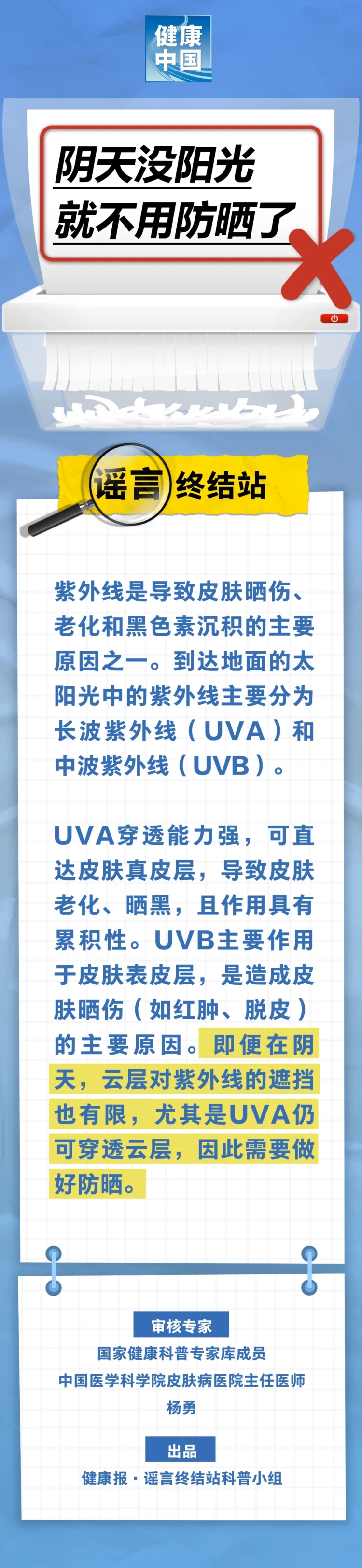阴天没阳光，就不用防晒了……是真是假？｜谣言终结站_fororder_1_副本