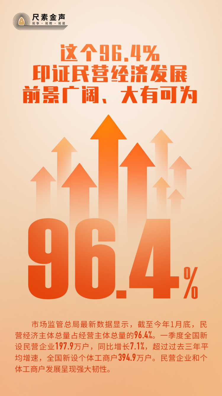 尺素金声丨这个96.4%，印证民营经济发展前景广阔、大有可为