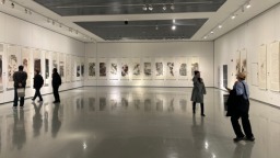 “墨语流觞”天津湖社美术家作品展在天津滨海美术馆开幕