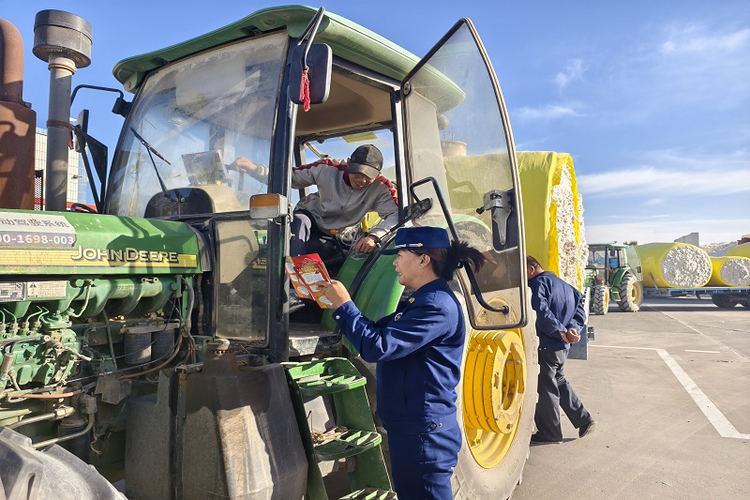 酒泉瓜州：棉花采收正当时 消防宣传助丰收