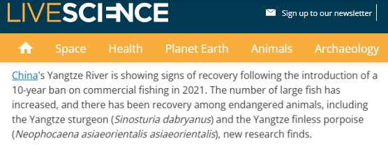 全球媒体聚焦 | 长江“十年禁渔”成果令外媒惊叹：为全球生物多样性未来带来希望！