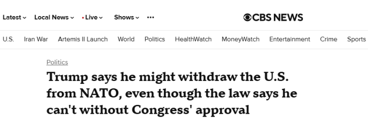 深观察︱仅凭总统一己之力 美国能退出北约这只“纸老虎”吗？