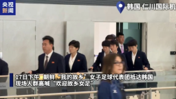 总台现场直击丨朝鲜“我的故乡”女足代表团抵达韩国