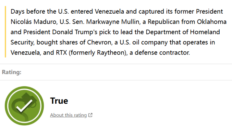 真相来了 | 美国新任国土安全部长马林 曾在委内瑞拉行动前买入相关股票？属实_fororder_1