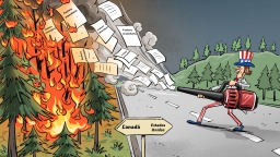 【Caricatura editorial】Saca provecho del incendio ajeno