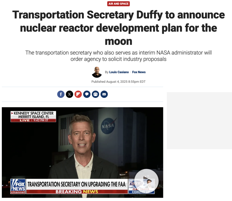 美媒：美交通部长掌舵NASA，火速下令在月球建核电站！_fororder_企业微信截图_cee31298-f578-4062-a6df-4336e2864097