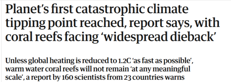 全球媒體聚焦 | 最新報告顯示 首個災難性氣候臨界點正在被跨越
