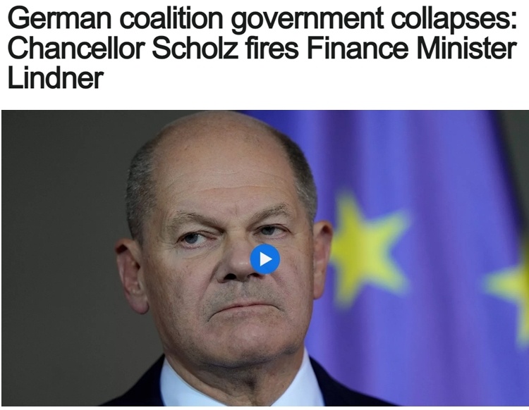 德国执政联盟内讧加剧！财政部长被解职 提前大选可能性加大