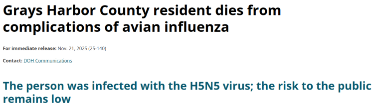 深观察 | 美国报告H5N5型禽流感致人死亡病例 有关禽流感你想知道的在这里