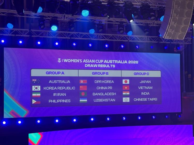 2026女足亚洲杯抽签：中国队与朝鲜、孟加拉国、乌兹别克斯坦同组