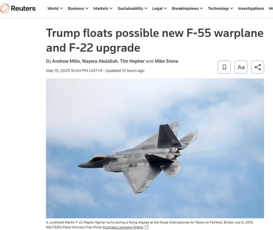 “很快就会采取行动”？ 特朗普玩新招：研发F-55，升级F-22_fororder_图片1