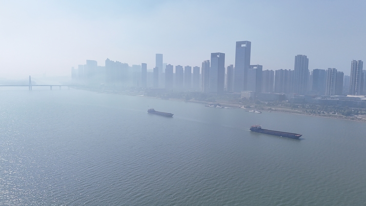 组图｜航拍湘江 秋日江面别有一番景致