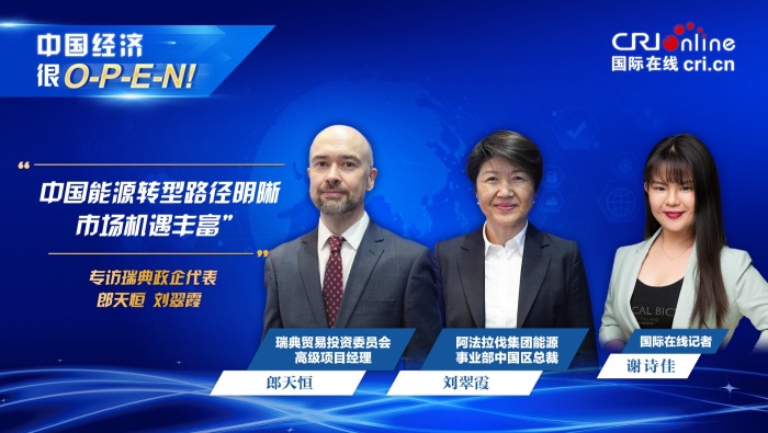 【中国经济很O-P-E-N!】瑞典商业代表：中国能源转型路径明晰 市场机遇丰富