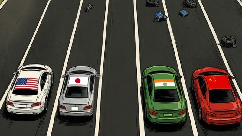 【Editorial Cartoon】 A Competition Not of Speed but of Origin