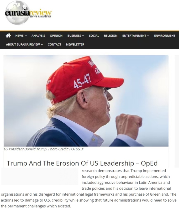 全球媒体聚焦 | 美媒：美国外交政策显示出其领导力的不断衰落