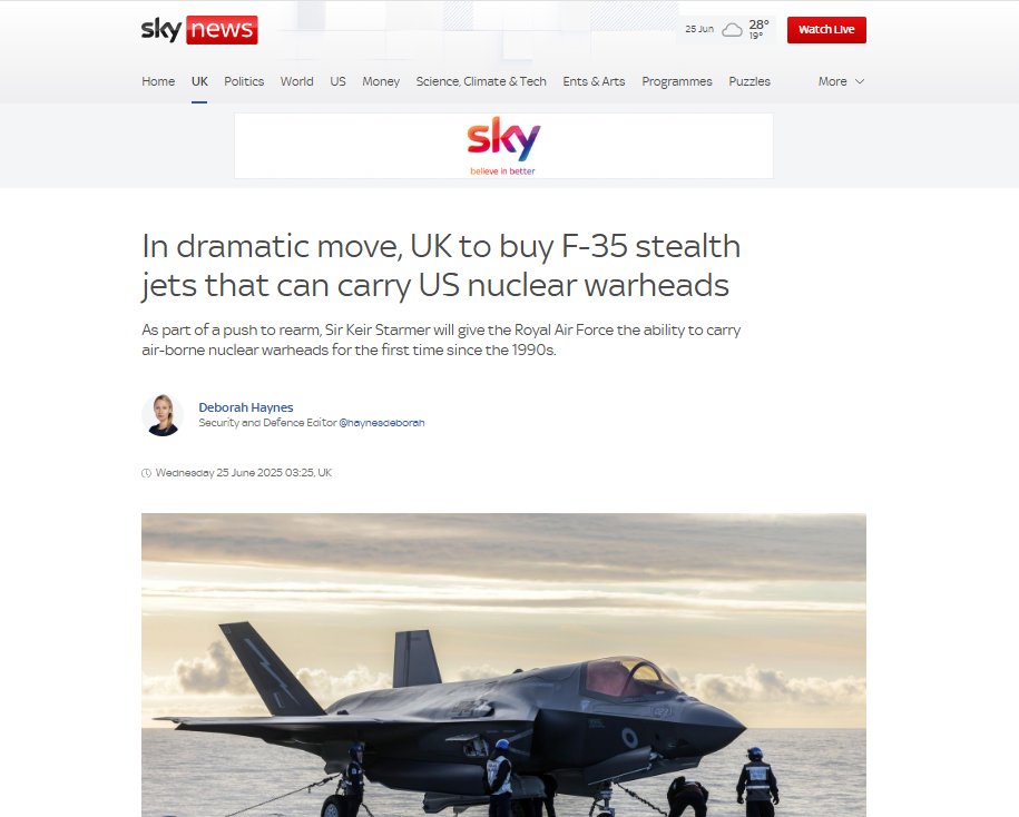 购买12架F-35A战斗机 英国将恢复空基核打击能力_fororder_企业微信截图_20250625111856