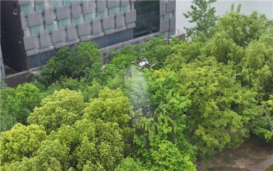 淮安市清江浦区：科技赋能 无人机精准施药剿灭绿化蚜虫_fororder_图片6
