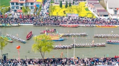 泰州兴化戴南“非遗文化墙”成为“水上赛道”新景观