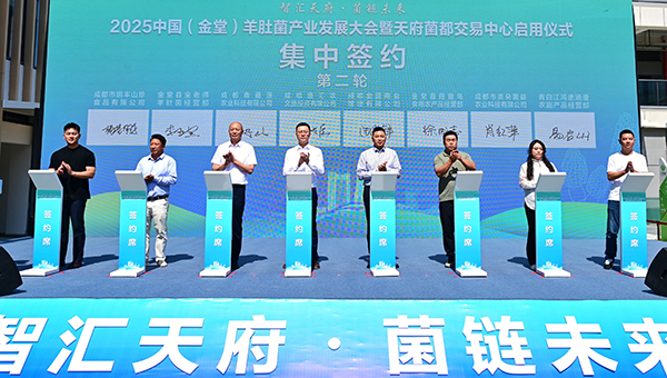 成都金堂：天府菌都交易中心正式启用_fororder_集中签约现场-供图-金堂县委宣传部