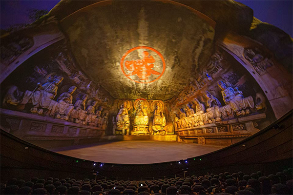特种电影《山岳颂安》在安岳石窟数字展示中心点映_fororder_吴坤忠