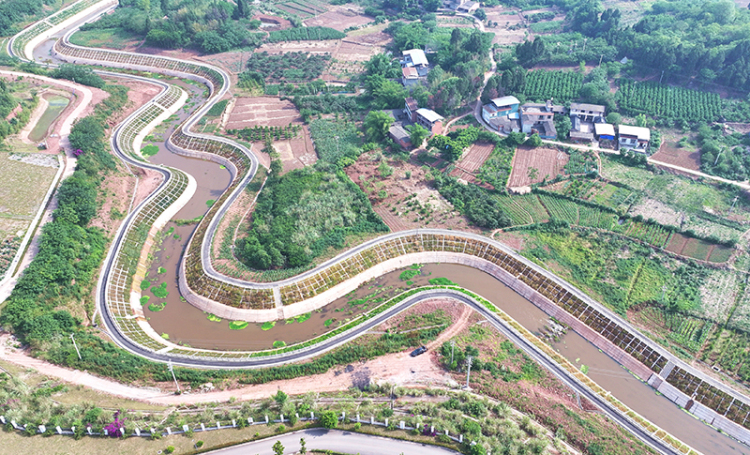 眉山仁寿：河流治理惠民生_fororder_2025年5月26日，航拍四川省眉山市仁寿县治理后的宝马河道。03