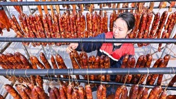 眉山仁寿：腊味飘香 晾晒忙