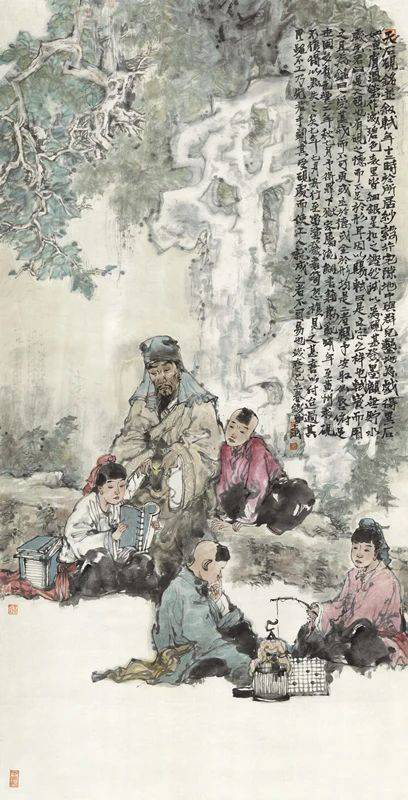 “三苏与巴蜀”书画文献展开幕_fororder_《苏洵授砚图》-钱磊。图据三苏祠博物馆